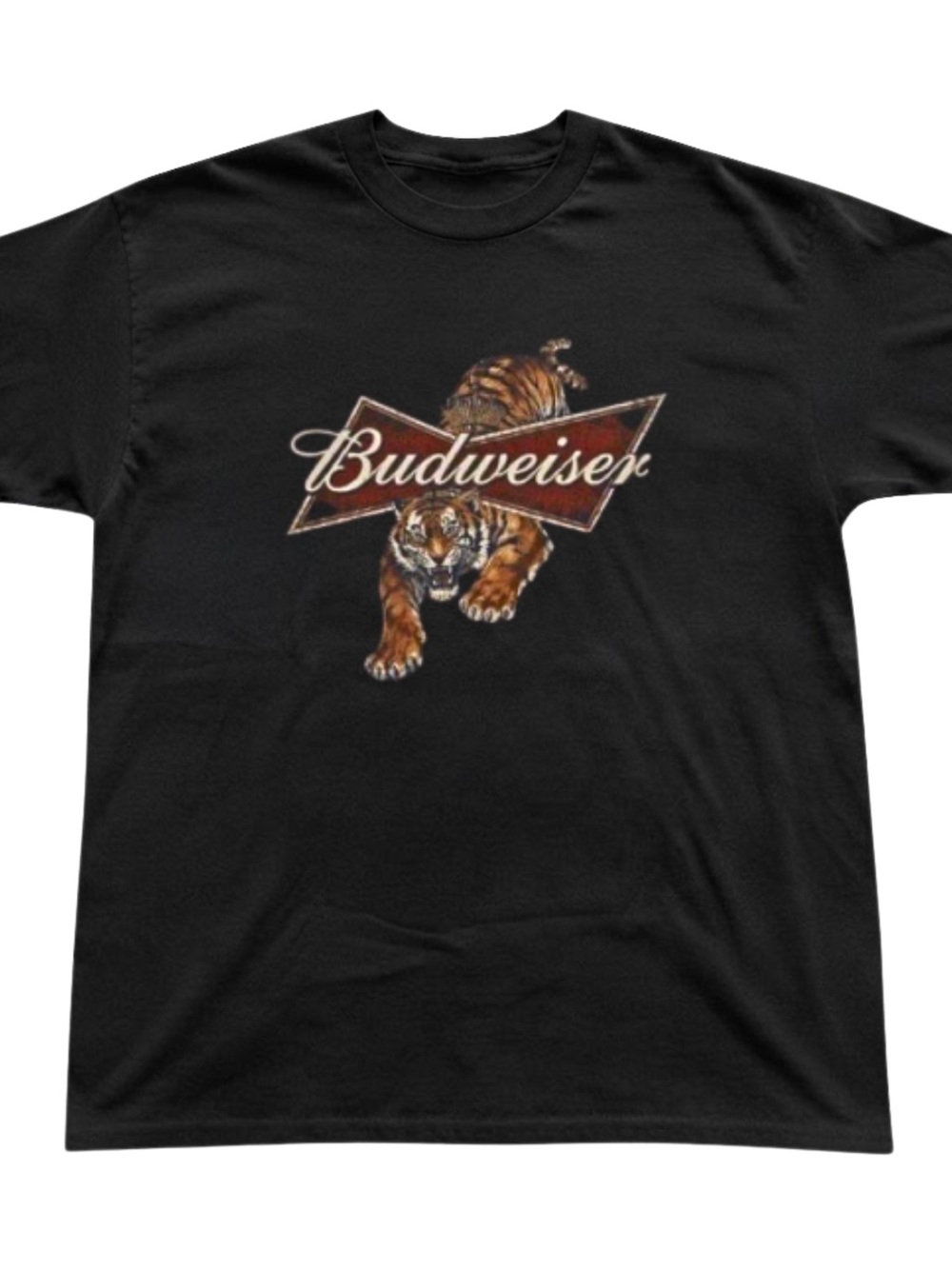 Gildan Black T-Shirt Tiger Graphic Print Crewneck Short Sleeve Tee